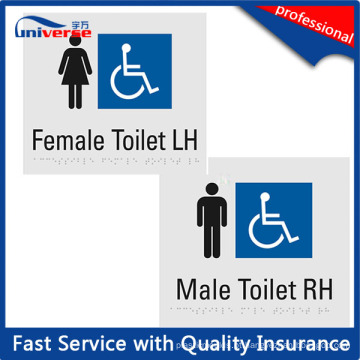 Custom Made Plastic Male / Feminino Toilet Braille Sinal